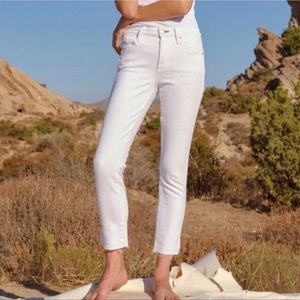 Amo Babe Sea Salt High Rise Fray Crop Jean Size 29